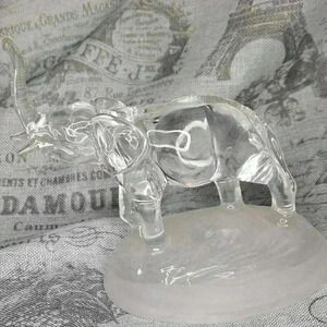 Crystal Elephant Walking With Trunk Up Figurine 6” Tall